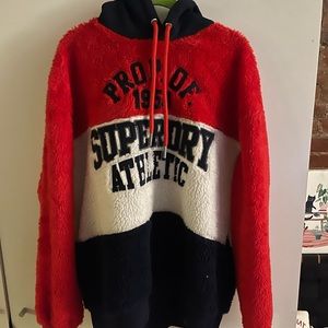 SOLD Super dry sweatshirt red white and blue